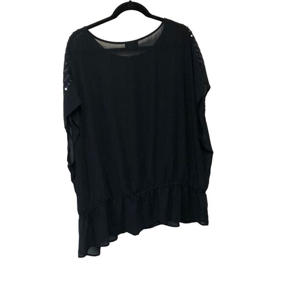 Lane Bryant Tops - Lane Bryant Sheer Black w/Sequins Blouse Size 26/28